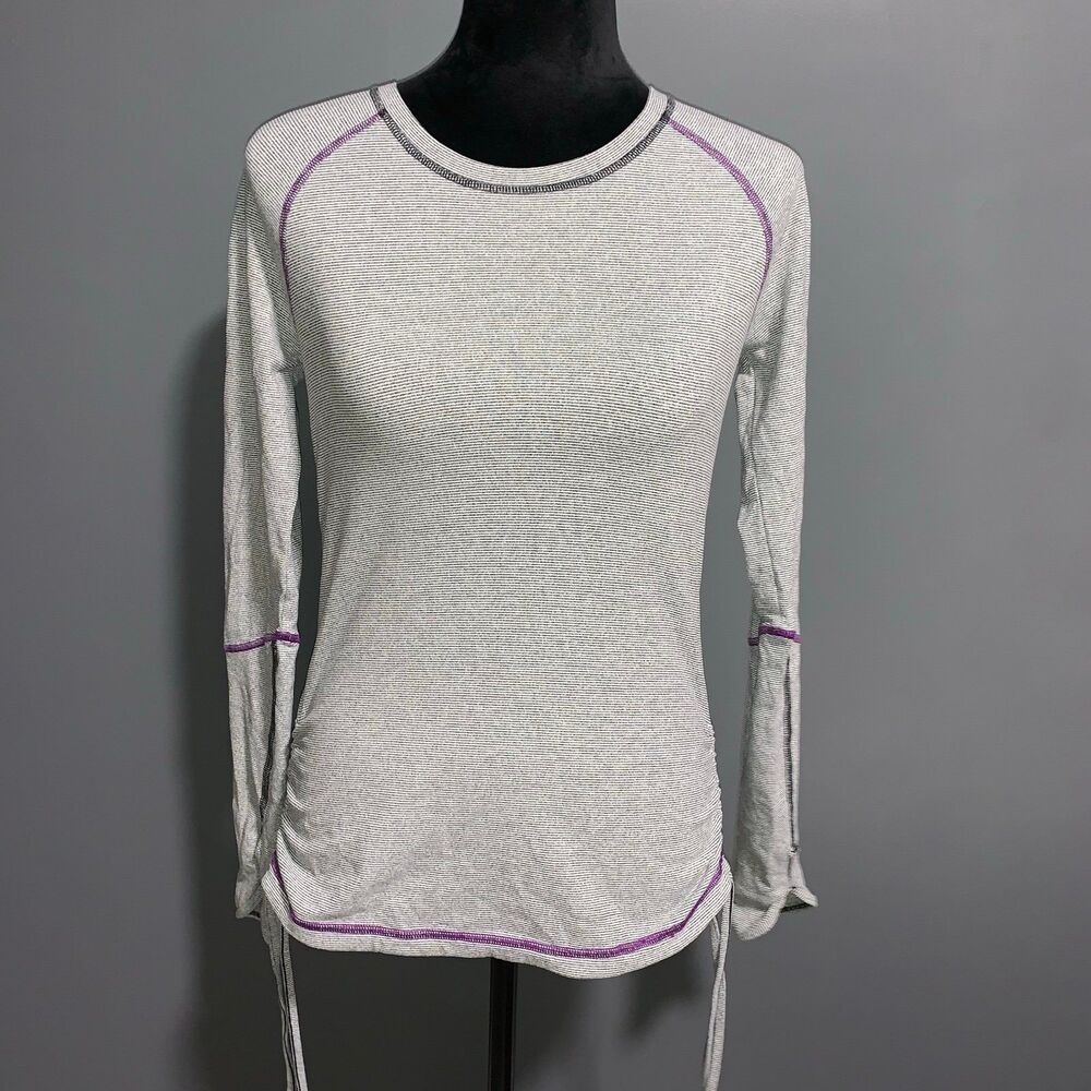 Lucy Activewear Tech Long Sleeve Vented Running Top Women’s Small Grey Purple